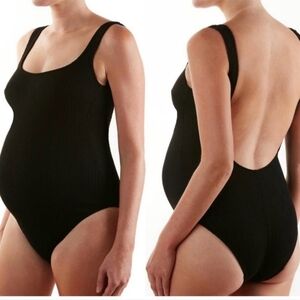 Cache Couer Black Bayside‎ Maternity One Piece Swimsuit NWOT